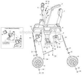Part Location Diagram of 0801-0548 Power Wheels Cap Nut